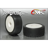 6Mik "Barracuda" Tyres glued on rims - 9/22 Soft compound (pair) White Rims
